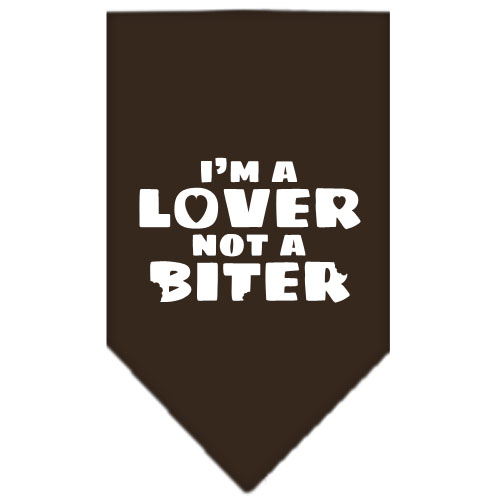 I'm a Lover Not a Biter Screen Print Bandana Cocoa Large